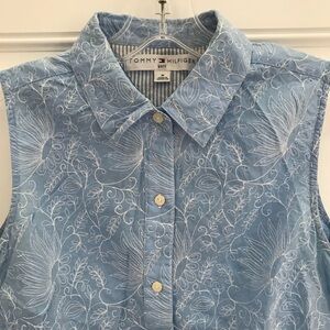 TOMMY HILFIGER Stitched Floral Pattern BLOUSE